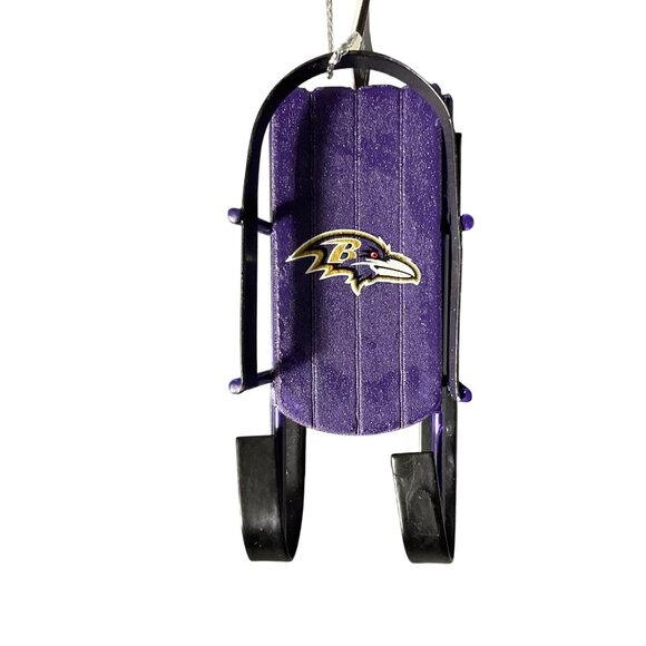 NFL Baltimore Ravens Team Sled Christmas Ornament Wood Holiday Decoration NEW - Picture 3 of 6